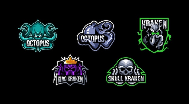 Octopus logo mascot collection design