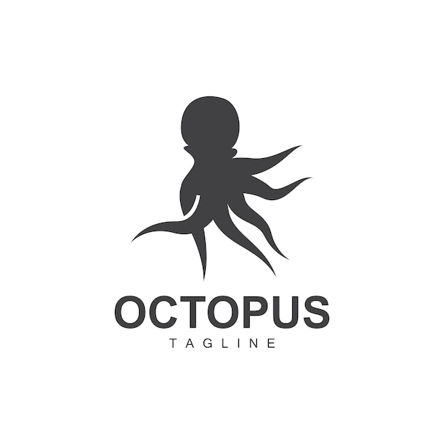 Octopus Logo Simple Line Design Sea Animal Vector Japanese Seafood Ingredient Icon Symbol Illustration