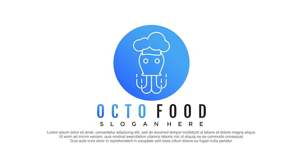 Octopus logo with creative design for food business