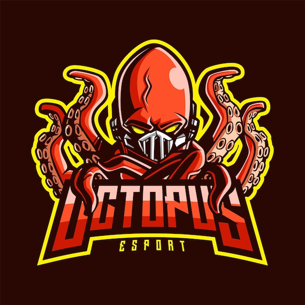 Octopus mascot logo for esport and sport