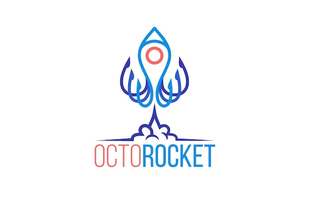 octopus and rocket logo design