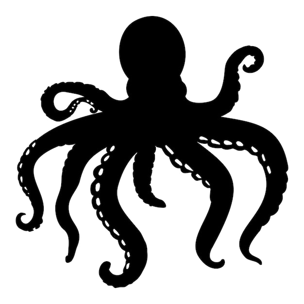 Octopus silhouette isolated Vector illustration