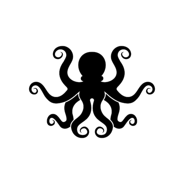 octopus silhouette vector logo