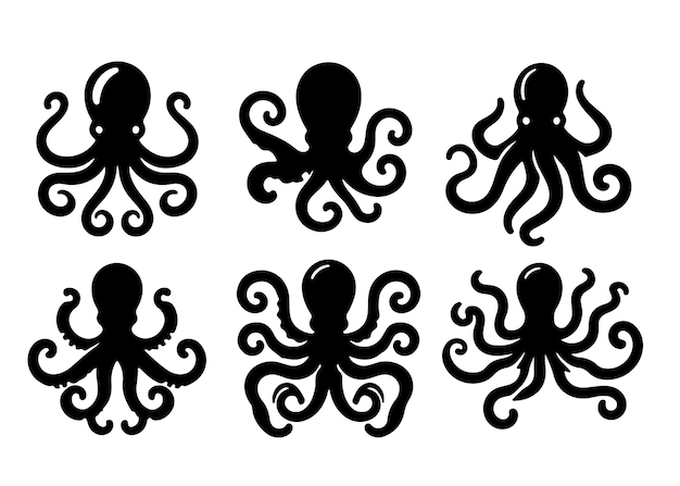 Octopus silhouette vector