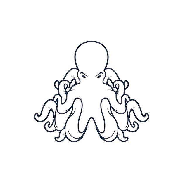 Octopus vector design element for drawing