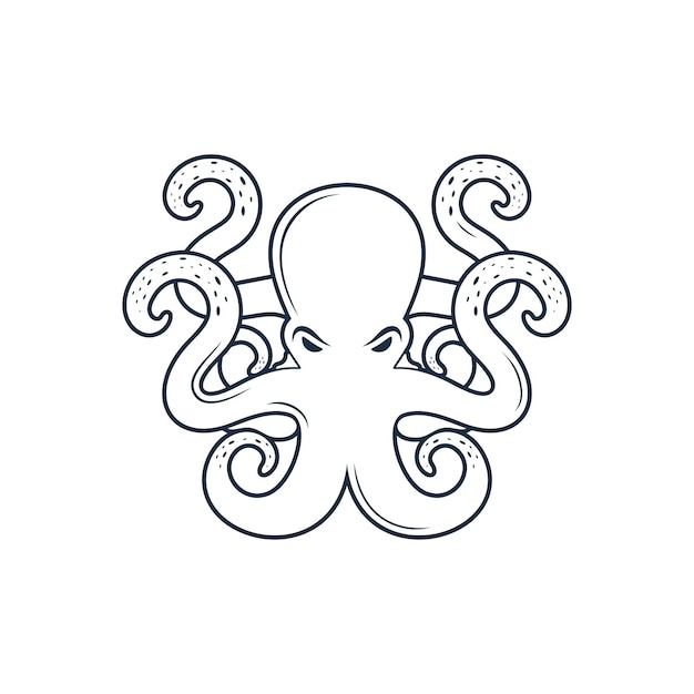 Octopus vector design element for drawing