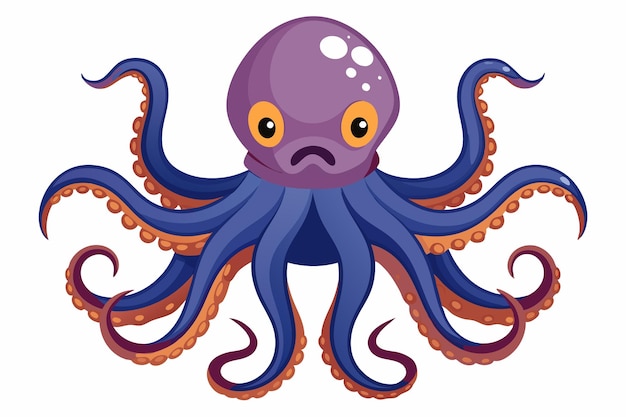 Octopus vector on white background