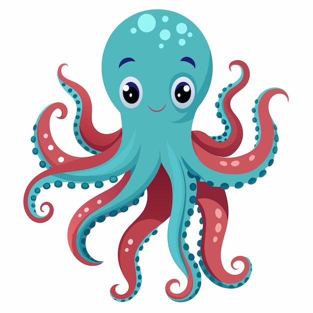 Octopus vector on white background