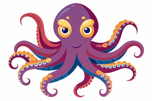 Octopus vector on white background