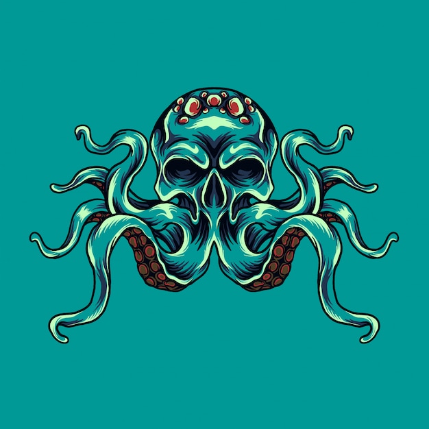 Octopus with skull head