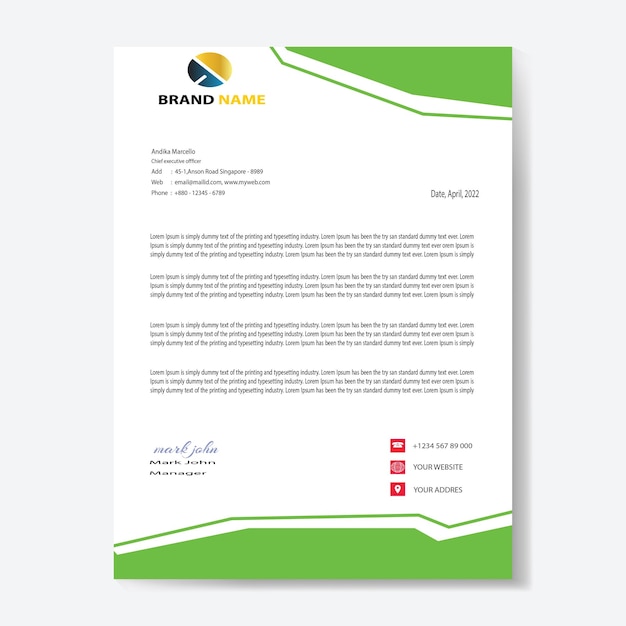 odern company letterhead