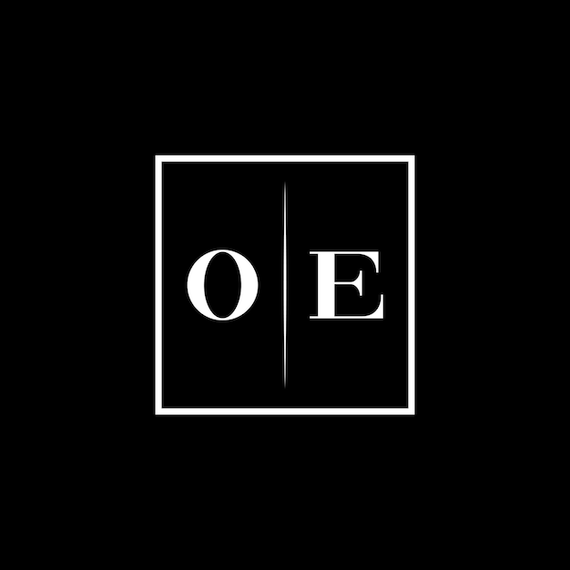 Vector oe minimalist typography logo