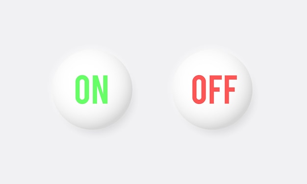 On and Off buttons, Red and green switch buttons set