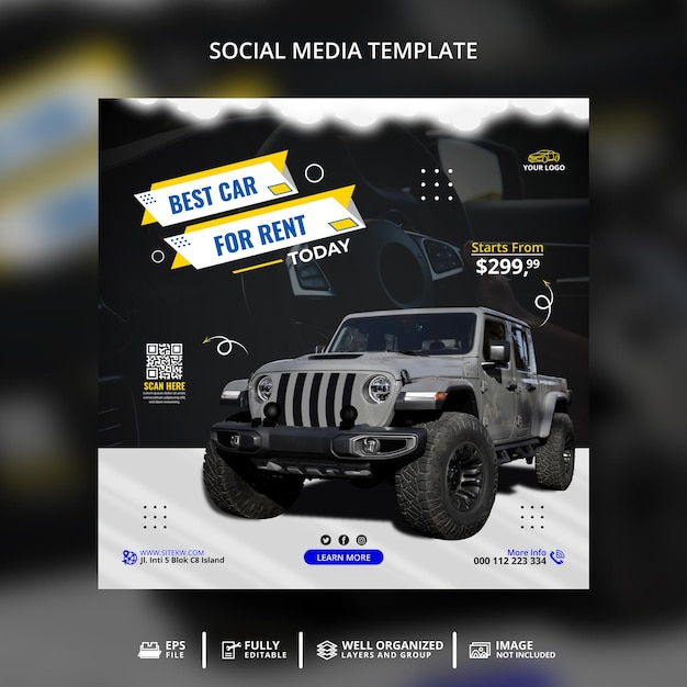 Off Road Car Rental Social Media Post Template