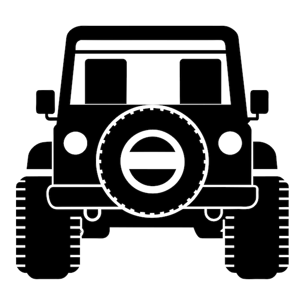 Off Road Jeep vector silhouette white background 17