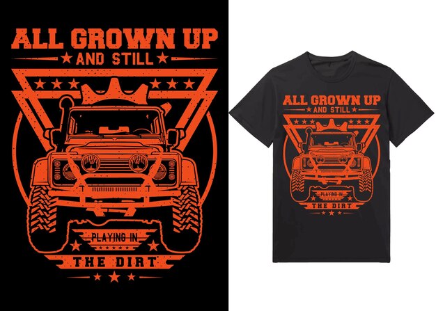 Vector off road powerful monster truck vector design illustration 4x4 offroad all grown up