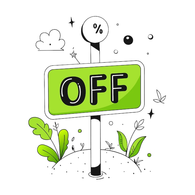 Vector off sale sign illustration