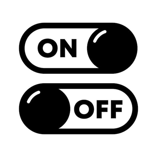 On and off switch buttons icon vector Illustration