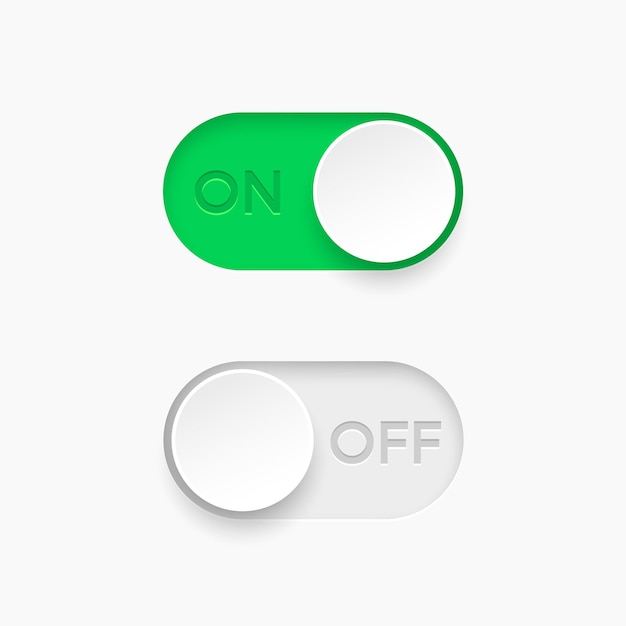 On and Off toggle switch buttons