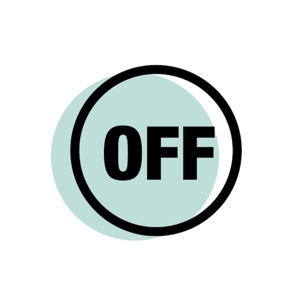 Vector off yes graphic button icon off typography icon