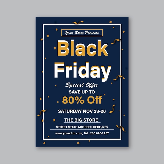 Offer &amp; Sales Poster Black Friday Template