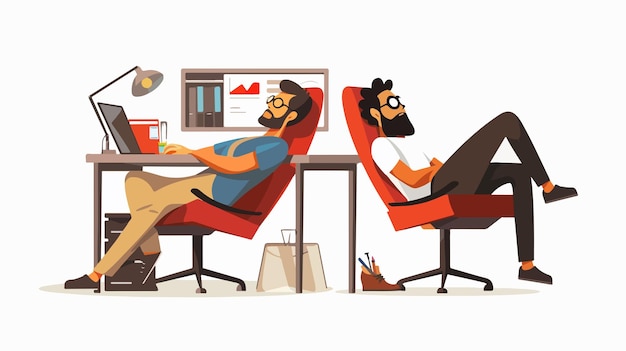 Office Break Flat Vector Isolated Illustration