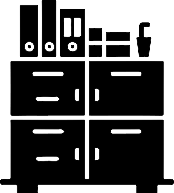 Vector office cabinet icon clipart vector silhouette flat style black color silhouette 5