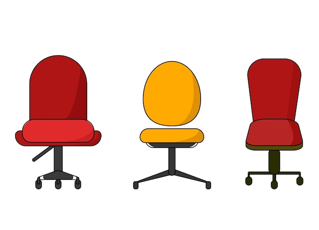 Office chair or desk chair furniture for Interior in flat design Vector illustration