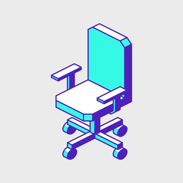 Office chair isometric vector icon illustration