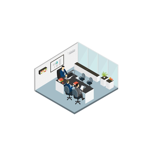 Office conference business meeting isometric design