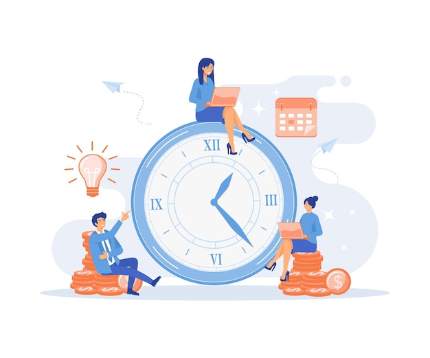 office deadline concept An Objective Assessment Possibilities Deadline Close up Alarm Clock flat vector modern illustration