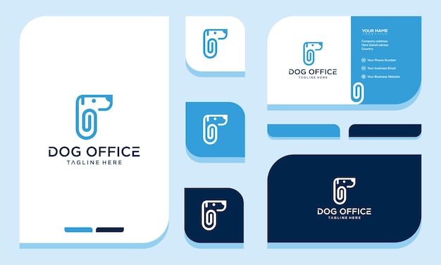 office dog logo design and business card