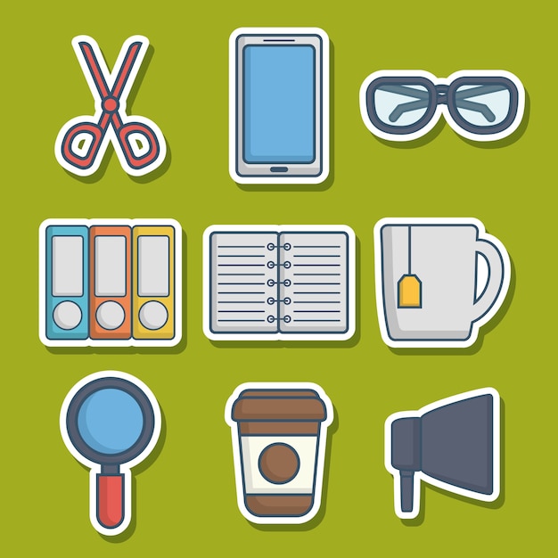 office elements related icons 