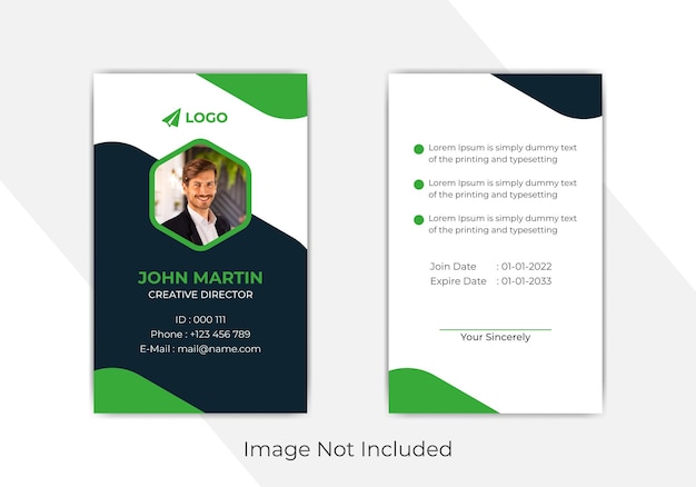 Office employee id card template