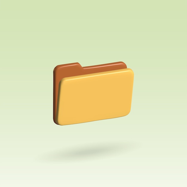 Office folder vector 3d icon office yellow folder folder with files 3d illustration