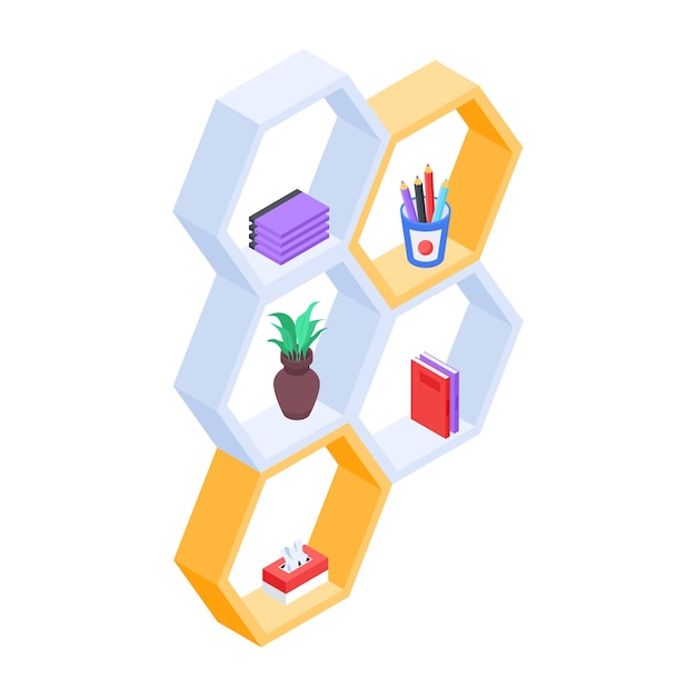 Office and Home Furniture Isometric Icons