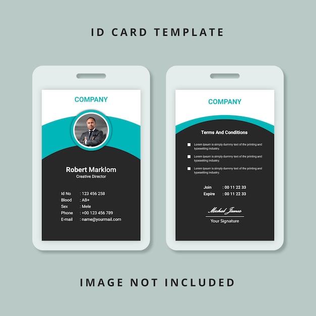 Office id card template Premium Vector