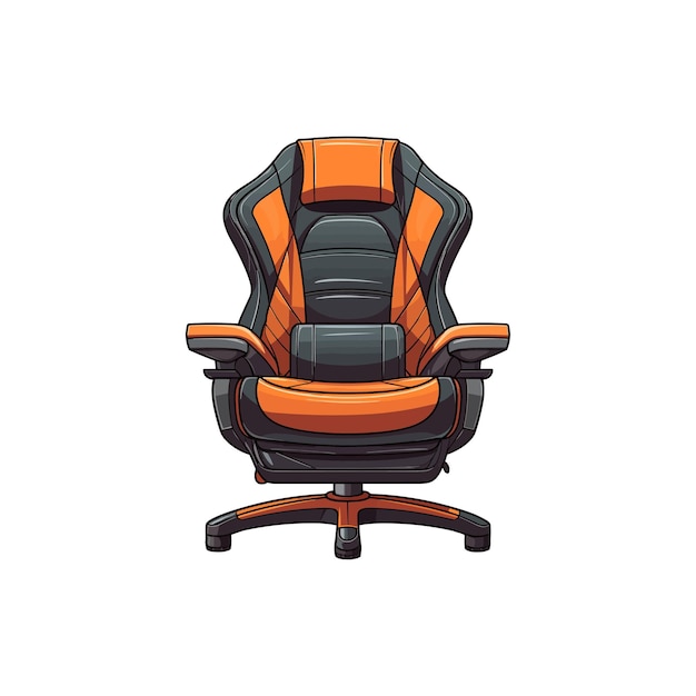 Office leather chair isolated on white background Vector illustration