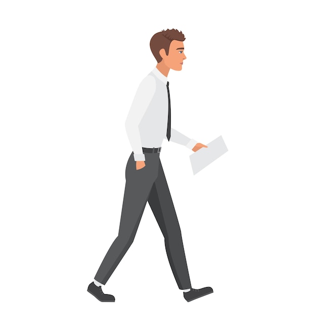 Vector office male worker walking