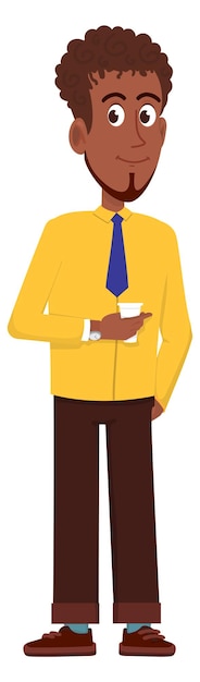 Office manager character Black man in formal clothes