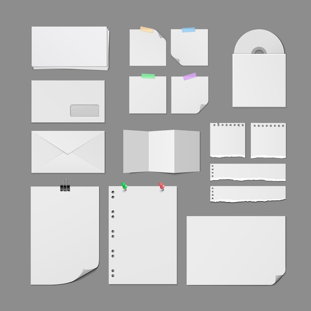 Office Paper Supplies  Blank Templates Set