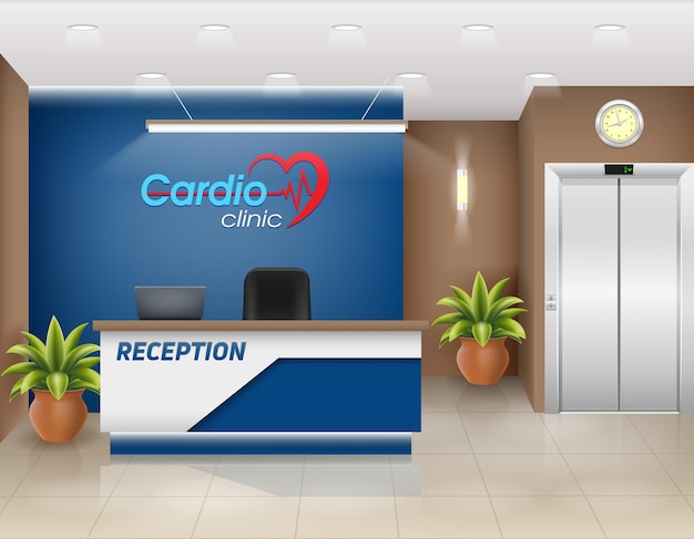 Vector office reception vector illustration