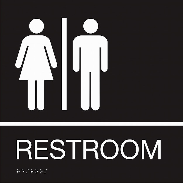 Office Restroom Identification Sign Styles Non Accessible Single with Door Lock