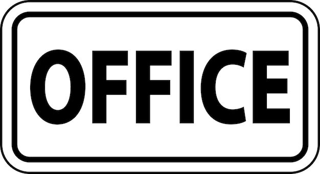 Vector office sign on white background