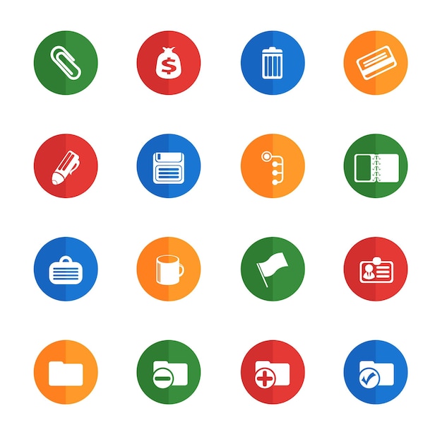 Office simple flat icons