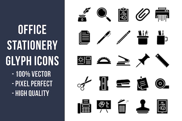 Office Stationery Glyph Icons