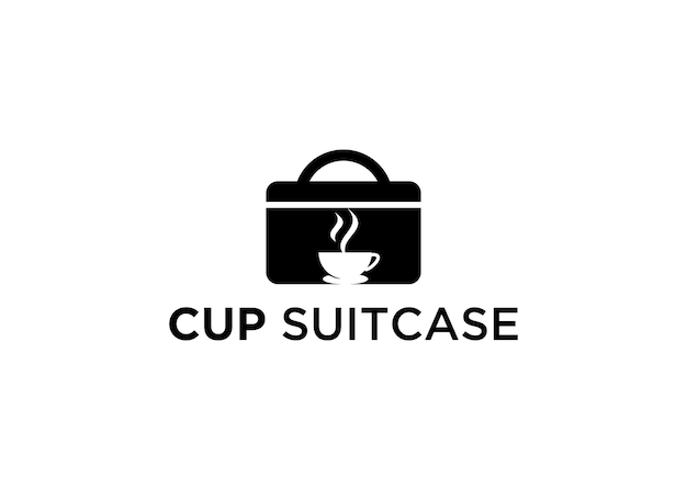 Office suitcase cup logo. Modern logo icon template vector design