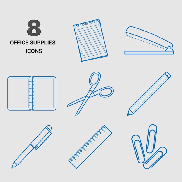 Office supplies icons