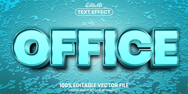 Office text, font style editable text effect