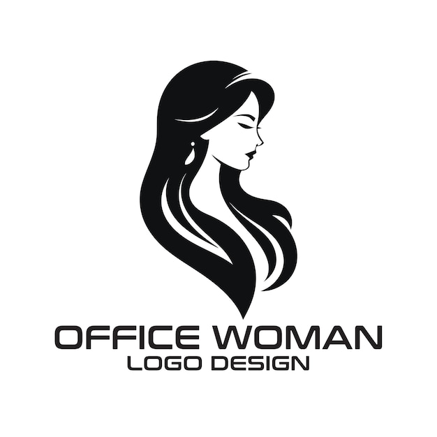 Office Woman vector logo design